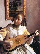 VERMEER VAN DELFT, Jan The Guitar Player (detail) awr Sweden oil painting reproduction